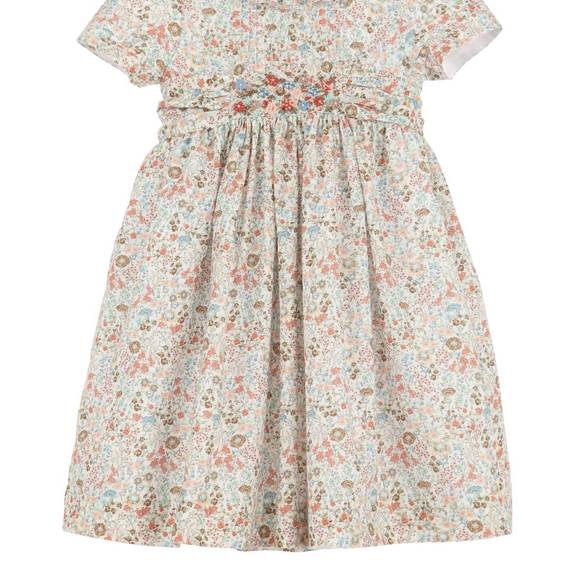 Sophie & Lucas Girls Classic Petal Collar Dress - Bow on Back - Red main image 1